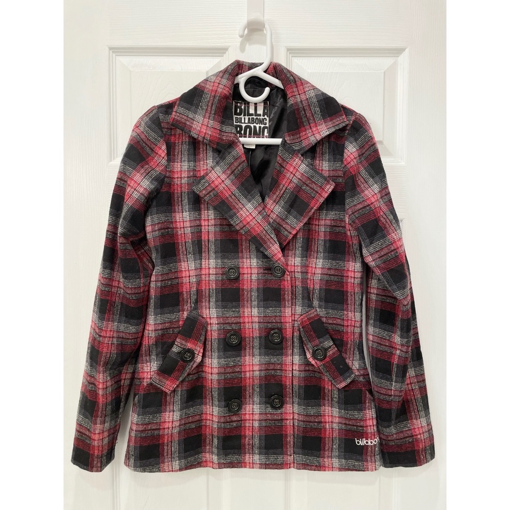 Billabong Plaid Pea Coat